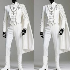 Men's Suits Luxury Crystal Rhinestone 3 Pieces Wedding Groom Outfit Custom Size