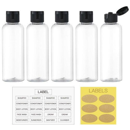 3.4 oz Travel Bottles for Toiletries, 5pcs Travel Containers for Shampoo Tsa ...