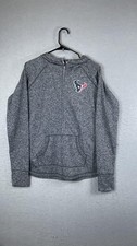 Houston Texans Hoodie Mens Large Heather Gray Full Zip NFL Football Sweatshirt