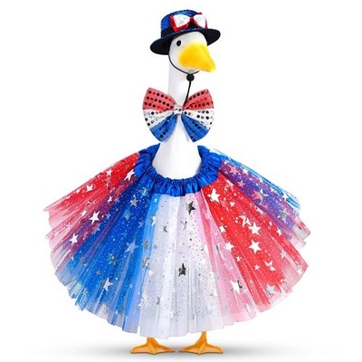 Patriotic Porch Goose Outfits 4th of July Goose Outfit Fits 23'' Cement Plasti...