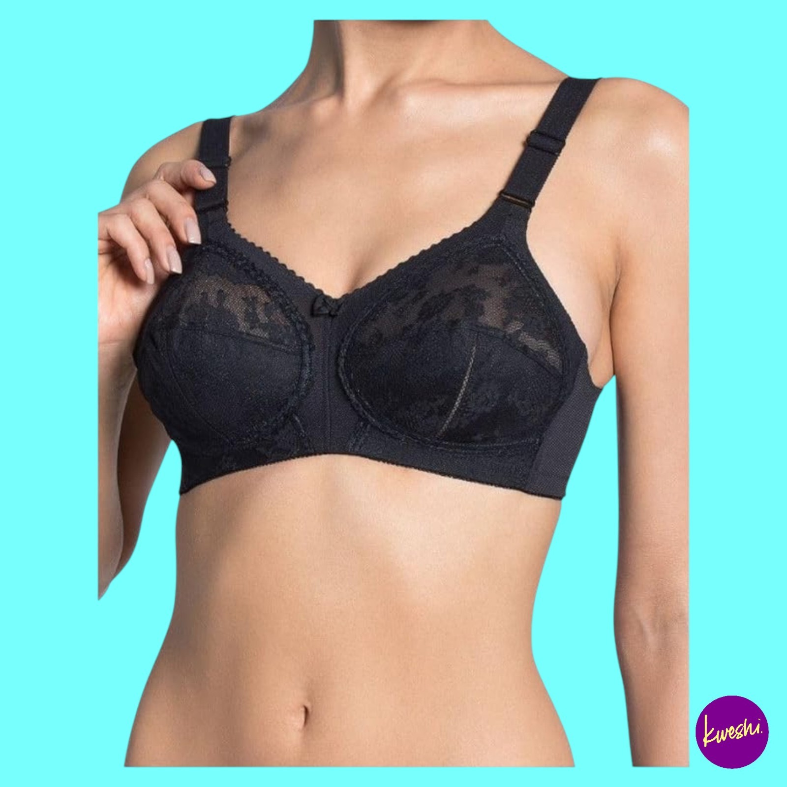 TRIUMPH Women's Doreen X Non-Wired Full Cup Bra, Black UK 44D | EU 100D | US 44D