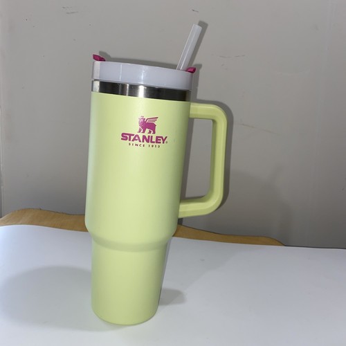 Stanley 40 oz Travel Water Tumbler Bottle Green Hot Pink Great Clean Condition
