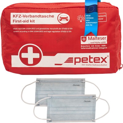 Verbandtasche DIN 13164:2022 Erste Hilfe Set Koffer Verbandkasten rot KFZ Auto