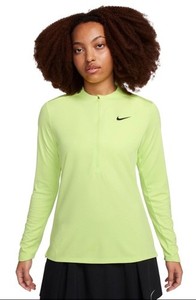 Top Nike Dri-FIT UV Advantage de media cremallera mujer S amarillo limón claro/negro manga larga~