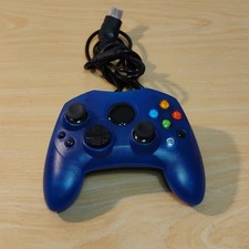 WIRED S TYPE CONTROLLER FOR ORIGINAL MICROSOFT XBOX BLUE TRANSLUCENT NEW