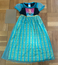 Disney Frozen Anna Girls XS Princess Dress Teal Green Tulle Costume Dress Up