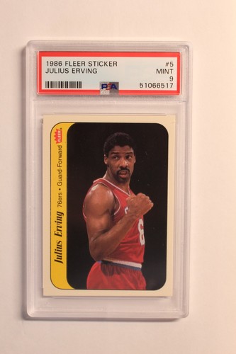 Julius Erving #5 1986 Fleer Sticker card