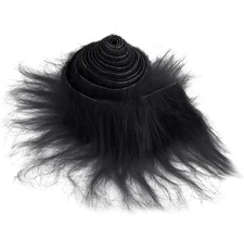 Lusofie Shaggy Plush Faux Fur Fabric Precut Strips 2x60inch Black Fur Fluffy