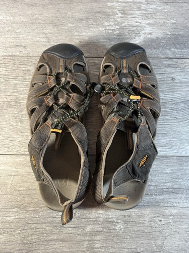 Keen Kanyon Hiking Sandals Men’s 10.5 Waterproof Brown  Orange Bungee Lace