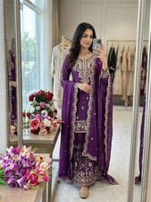 Salwar Kameez Pakistani Indian Wedding Party Wear Dress Bollywood Suit Sharara