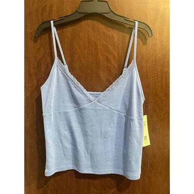 No Boundaries Lace Trim V-Neck Cami, Women's size M   H-002