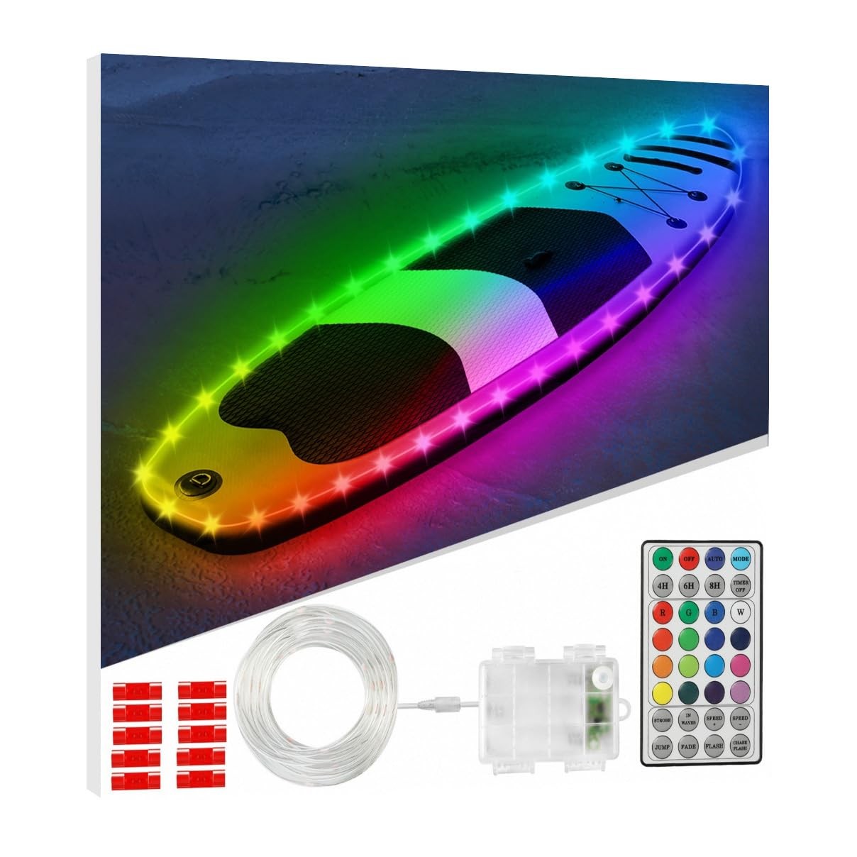 Paddle Board Lights Kit Ip68 Waterproof Sup Glow Remote 22ft