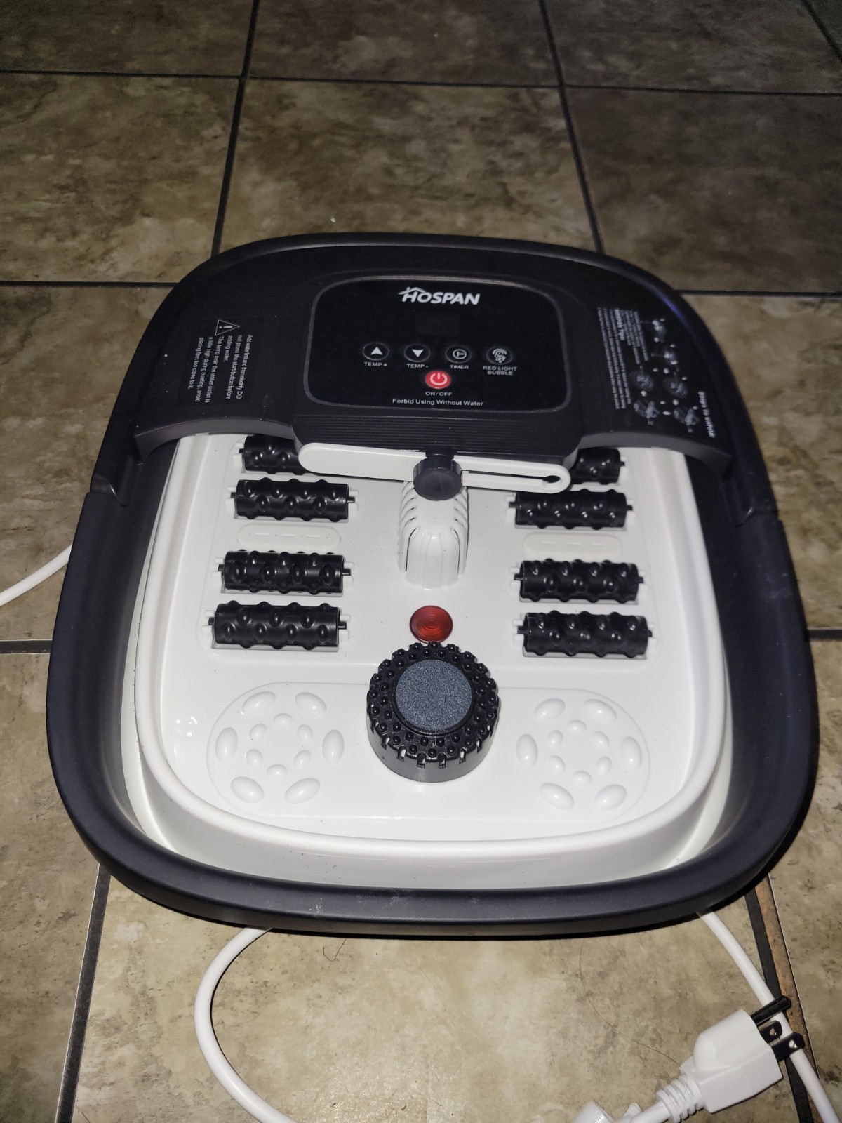 HOSPAN Collapsible Foot Spa with Heat, Bubble, Red Light, an