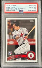 MIKE TROUT - 2019 TOPPS ICONIC CARD REPRINTS #ICR-99 ANGELS PSA 10 - POP 17