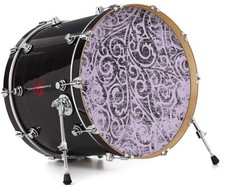 Vinyl Decal Skin for 24" Bass Kick Drum Head Folder Doodles Lavender
