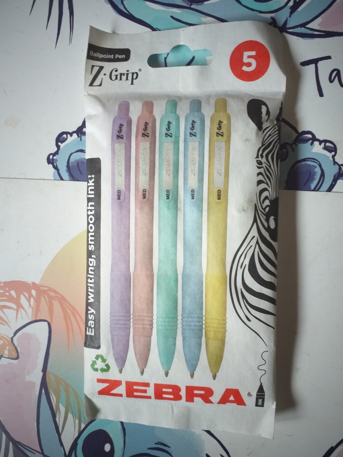 ZEBRA:  Z-GRIP BALLPOINT PEN X 5 PENS