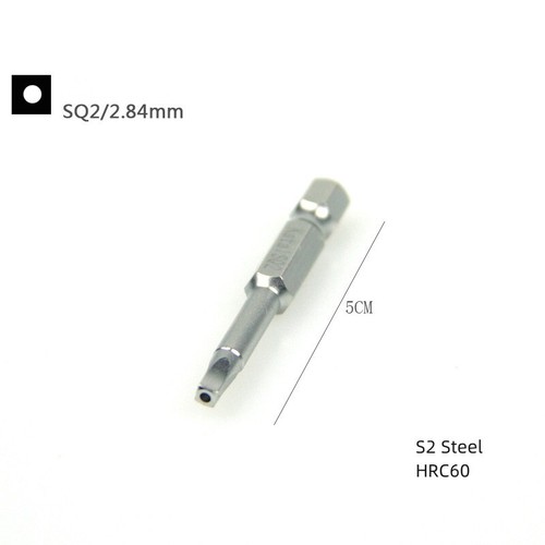 SQ2/3/4/5 Magnetic Security Square Screwdriver Bit 1/4" Hex Shank 2" Length Set - Picture 5 of 6