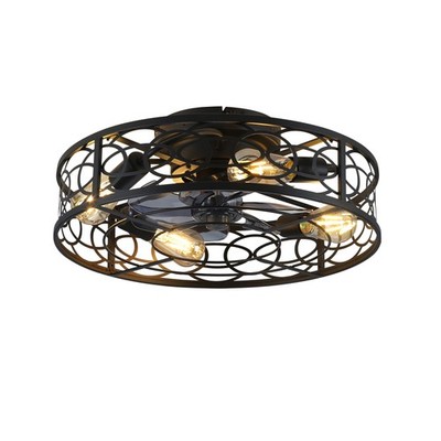 20'' Low Profile Caged Ceiling Fans with  Remote Control,6 Speed