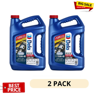 (2 Pack) Chevron Delo 400 XLE SB SAE 15W-40 Heavy Duty Diesel Motor Oil 1 Gallon