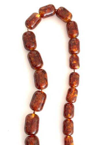Rootbeer Colored Amber Bead Necklace Graduated 120 Grams Approx 32 Inches Long - Picture 14 of 24