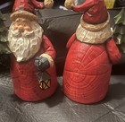 Pair of Wooden SANTA Figurines — photo 1