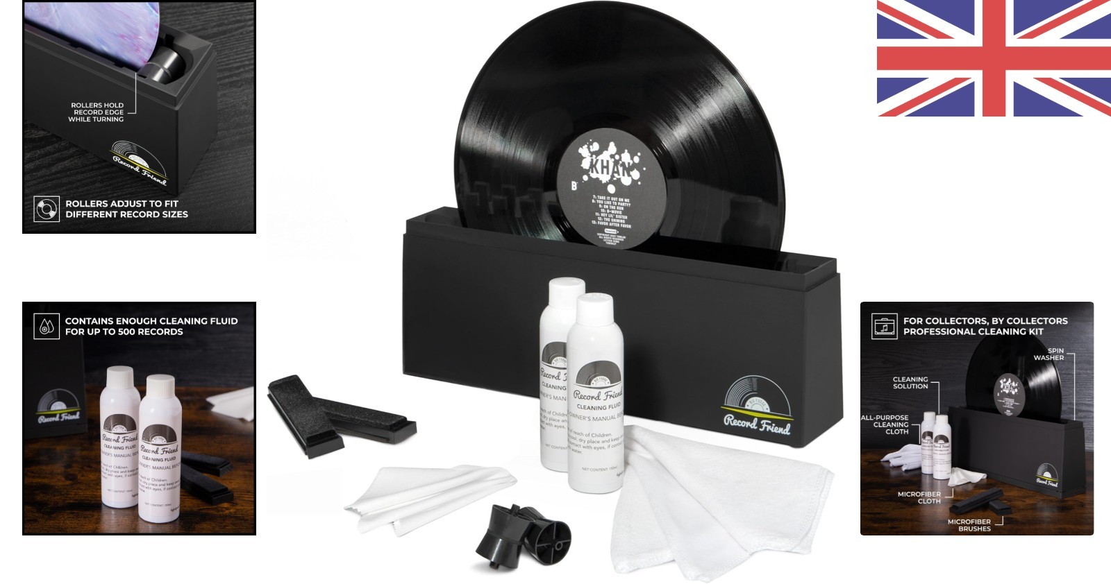 Complete Vinyl Record Cleaner with Microfibre Brush for Pristine Sound Quality