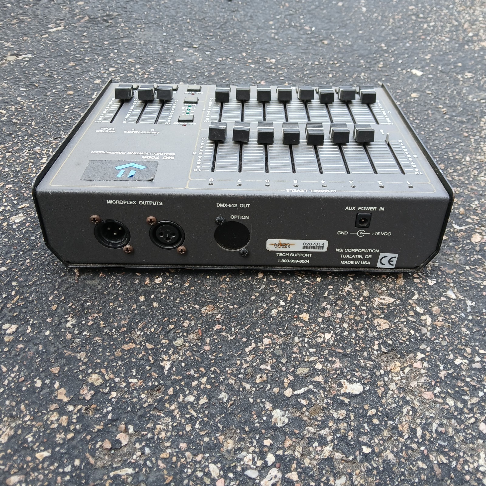 NSI MC 7008 16 Channel Memory Lighting Controller Console Works No Power Supply
