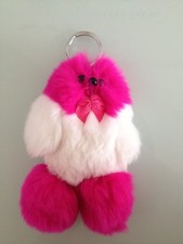 Real Fur keychain key ring Cell Phone Charm Bag Pendant choose color