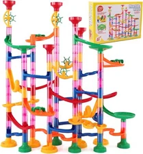 Marble Run Toy,133Pcs Marble Runs Building Block Toy Set,Marble Maze Track Ga...