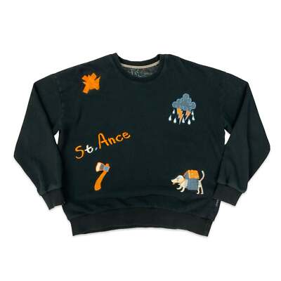 Schwarzes besticktes Sweatshirt ''St. Ance'' XXL