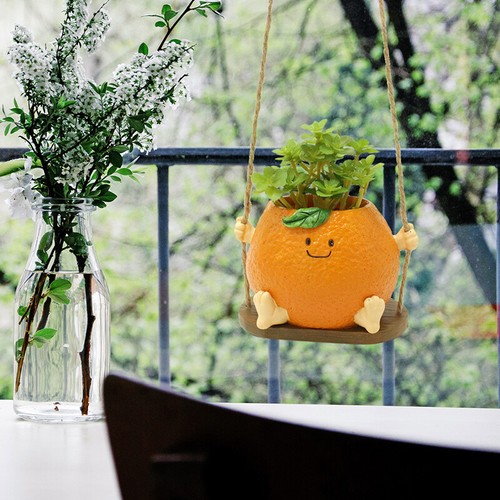 Swing Face Planter Pot Hanging Swinging Smiley Planter Cute Planter _ha - Picture 9 of 9