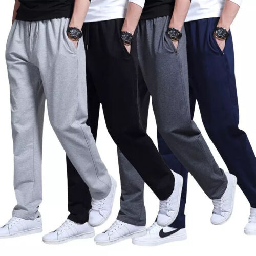 Men Open Hem Bottoms Track Pants Casual Straight Joggers Jogging Trousers L-5XL` - Picture 5 of 17