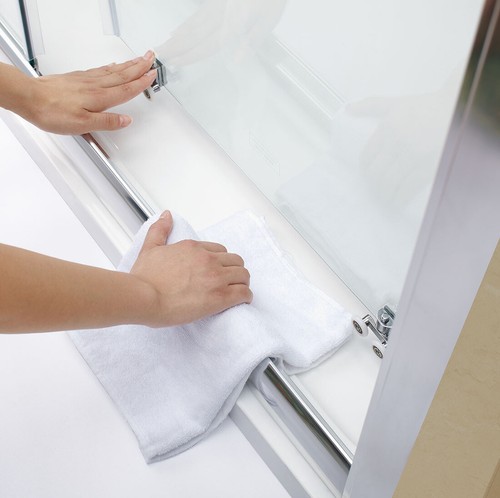 Square Corner Entry Shower Enclosure and Tray Sliding Door Glass Cubicle 800 900 - Picture 6 of 14