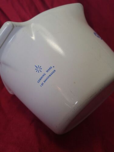 Vintage Corning Ware Blue Cornflower 32 oz 1 Qt Sauce Maker Pour Spouts NO LID - Picture 2 of 6