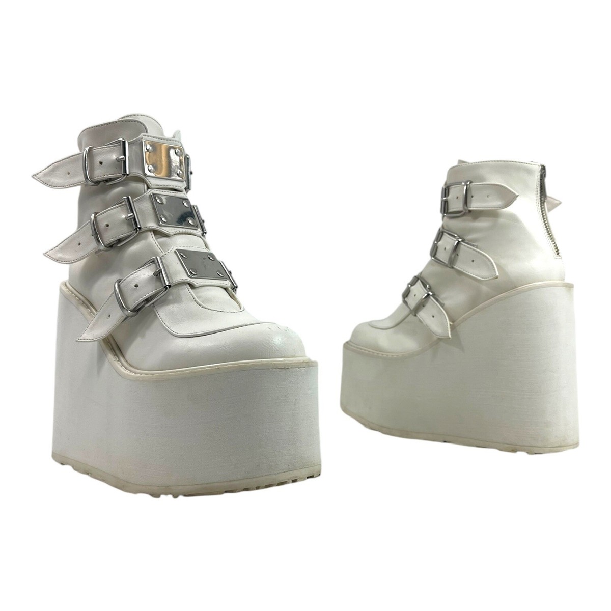 DEMONIA Womens 7 SWING 105 Platform Combat Boots Wedge Goth Punk