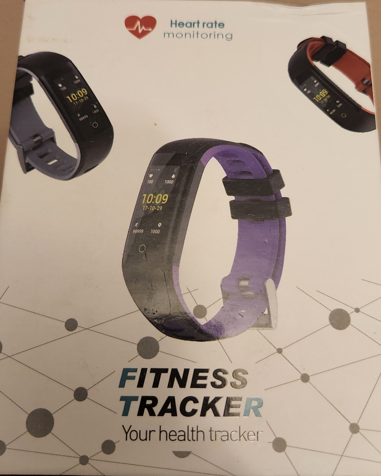 Fitness Tracker Heart Rate Monitor (Red/Black)