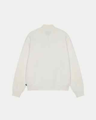 Stussy Half-Zip Mock Neck Sweater, White Size Small | eBay