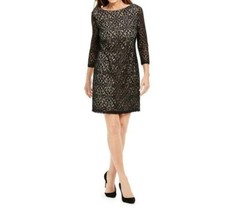 JESSICA HOWARD Black Lace Sheath Dress 8P Cocktail Formal Wedding Shift
