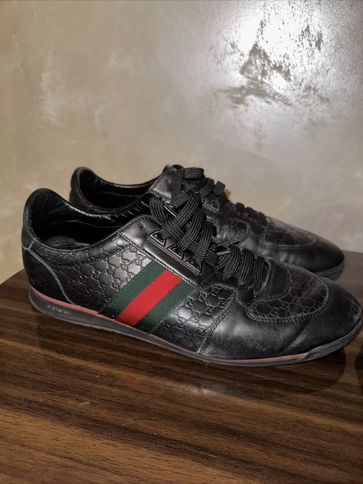 Baskets à rayures en cuir Guccisima Guccissima taille 10,5