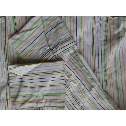 SOHO Jeans Pastel Multicolor Green Stripes Woven Shirt Jr. Sz Large NWOT - Picture 11 of 13