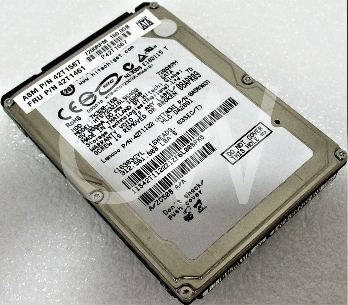 HTS723216L9SA60 Hitachi TRAVELSTAR 160GB 7.2K RPM 1.5Gb/s 2.5