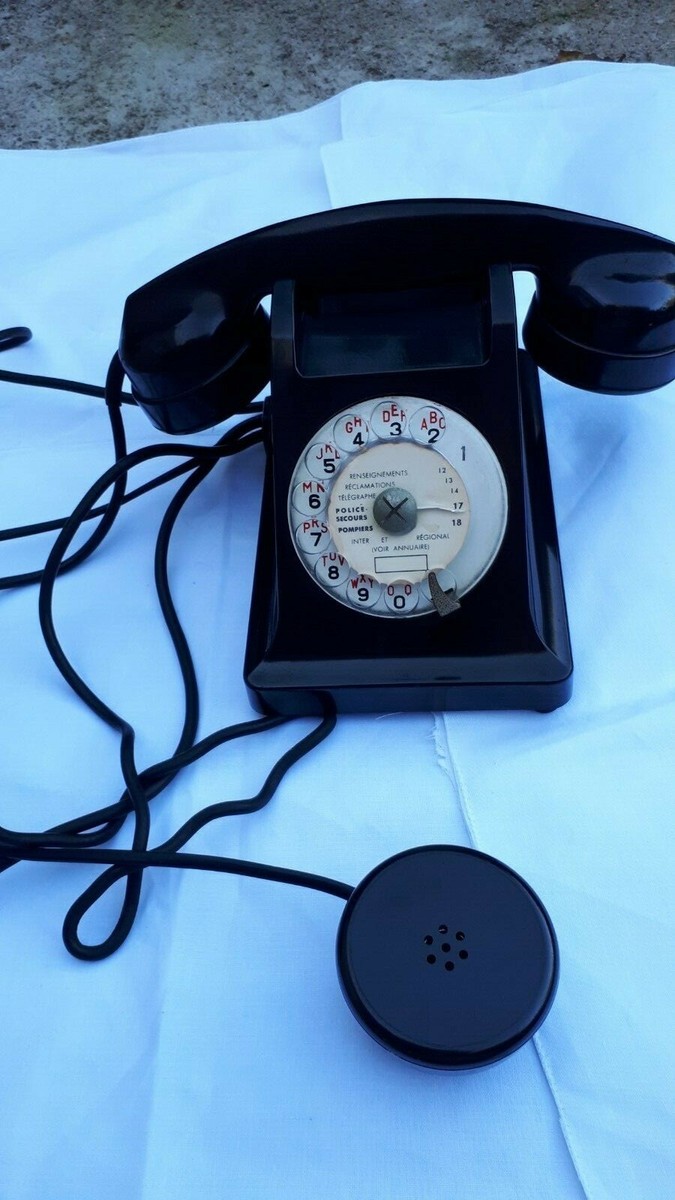 Téléphone Vintage Telic Crapaud Noir – Cadran PTT, Made In France