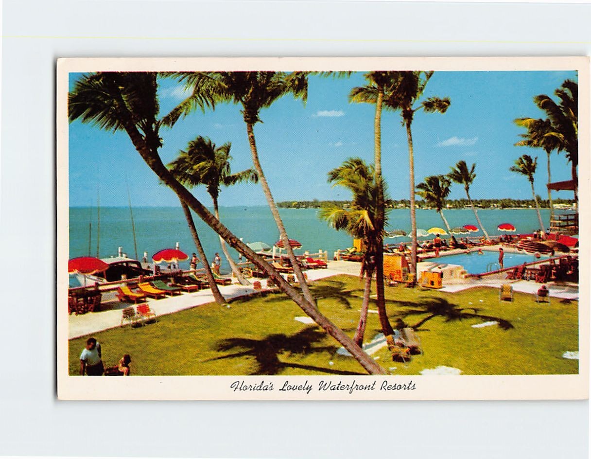 Postcard Florida's Lovely waterfront Resorts Florida USA | eBay