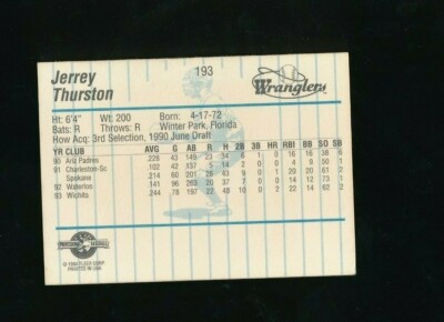 1994 Fleer ProCards Minor League #193 Jerry Thurston very tough