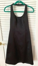 Davids Bridal Black Satin Halter Neck Formal Bridesmaid Short Dress Size 2