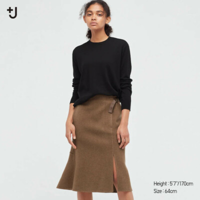 Uniqlo x Jil Sander +J Double face skirt 69% wool WOMEN NEW no tags