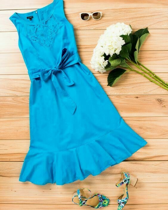Jupe Talbots Femme Taille 8 - Turquoise à Pois - Midi Flare - Excellent état