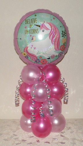 UNICORN - FOIL BALLOON TABLE DECORATION DISPLAY - NO HELIUM NEEDED - Picture 2 of 4