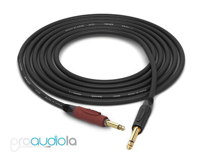 Canare Quad L-4E6S Instrument Cable | Silent 1/4'' TS to 1/4'' TS | Black 35 Ft
