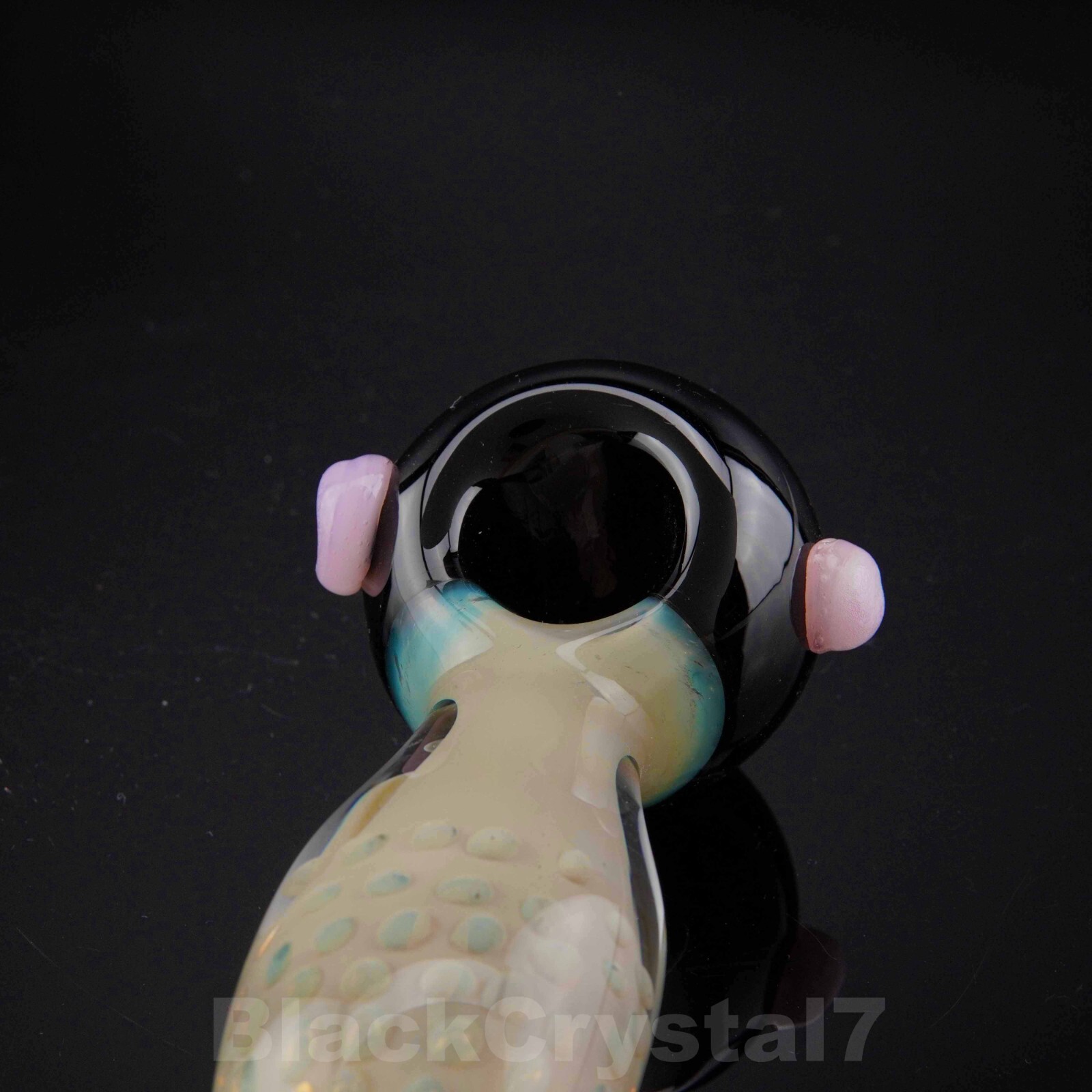 5.5 inch Handmade Thick Black Bowl Pearl Dots Tobacco Smoking Bowl Glass Pipes